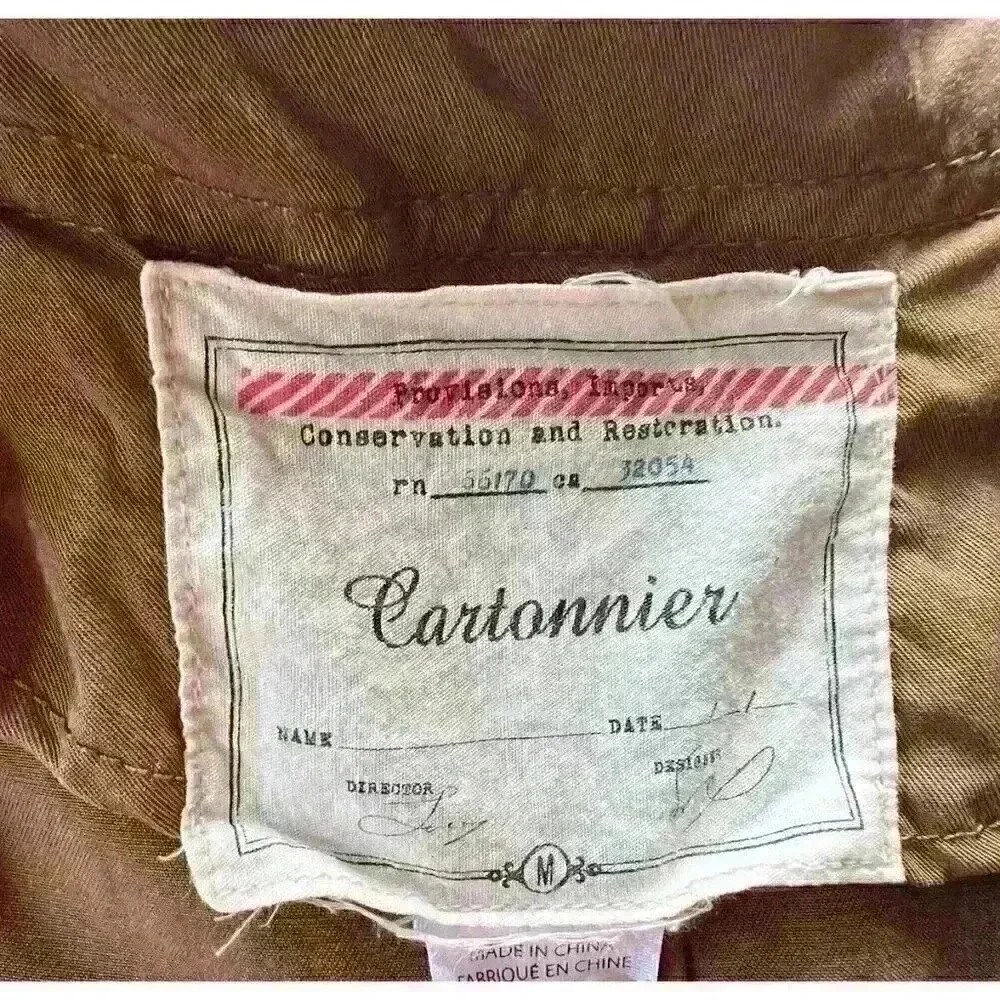 Anthropologie Cartonnier Trench Coat Women's Medium Brown Draped Daytripper